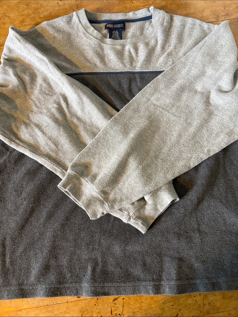 Faded Glory Light Gray and Charcoal Crewneck Sweatshirt